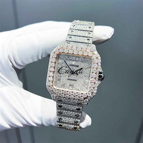 vvs diamond cartier watch|cartier santos 100 diamond watch.